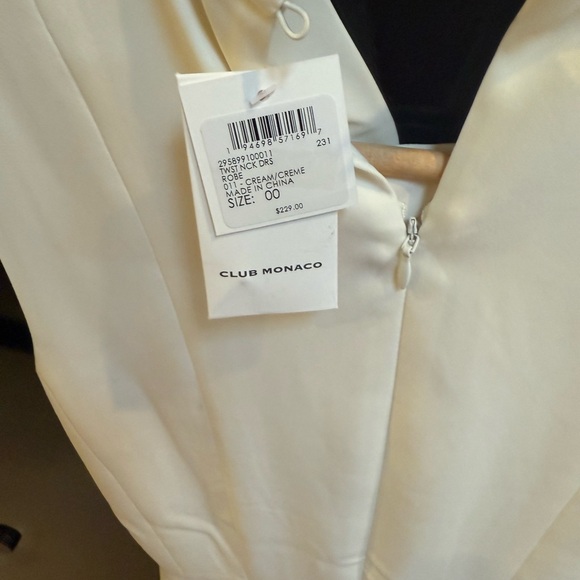 Club Monaco Cream/White Twist Neck Dress NWT!! - Picture 4 of 4